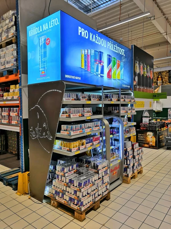 Display rack with a lightbox
